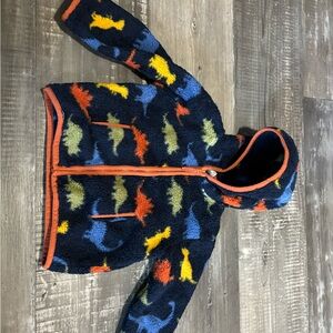 Colorful Dinosaur Print Fleece Jacket